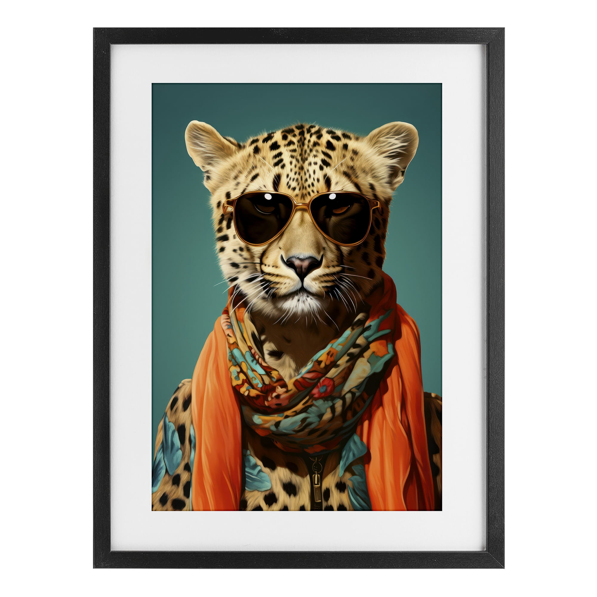 Stupell Industries Safari Glamour Leopard Black Framed Print Under Glass, design by Andrea Haase