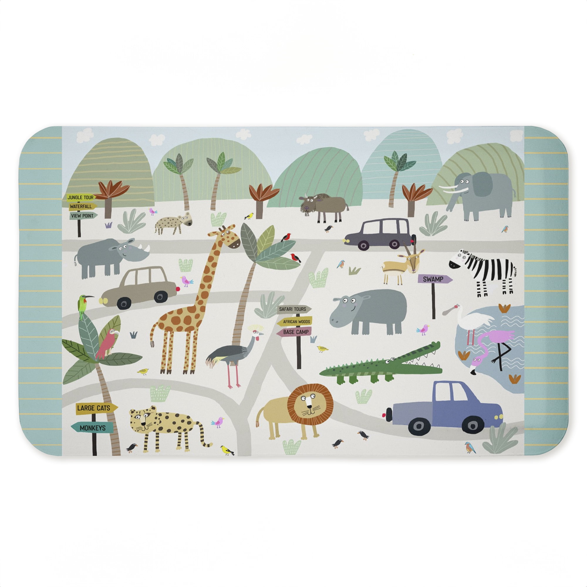 Stupell Industries Safari Journey Animals Printed Anti-Fatigue Floor Mat, design by Carla Daly