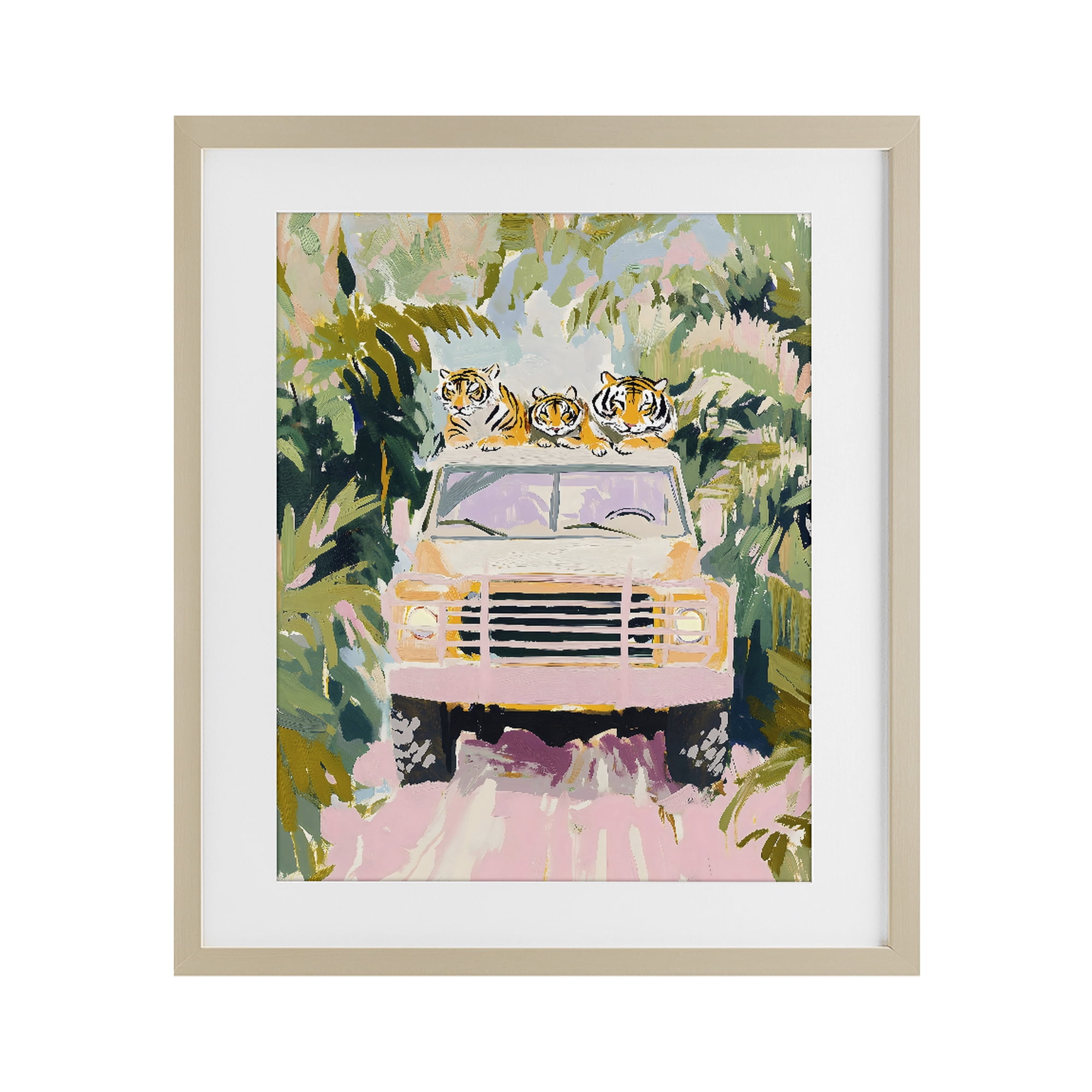 Stupell Industries Safari Trip Tiger Trio Birch Framed Print Under Glass, design by The Prints Vibe