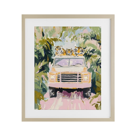 Stupell Industries Contemporary Safari Trip Tiger Trio Birch Framed Print Under Glass, 13 x 16, by The Prints Vibe