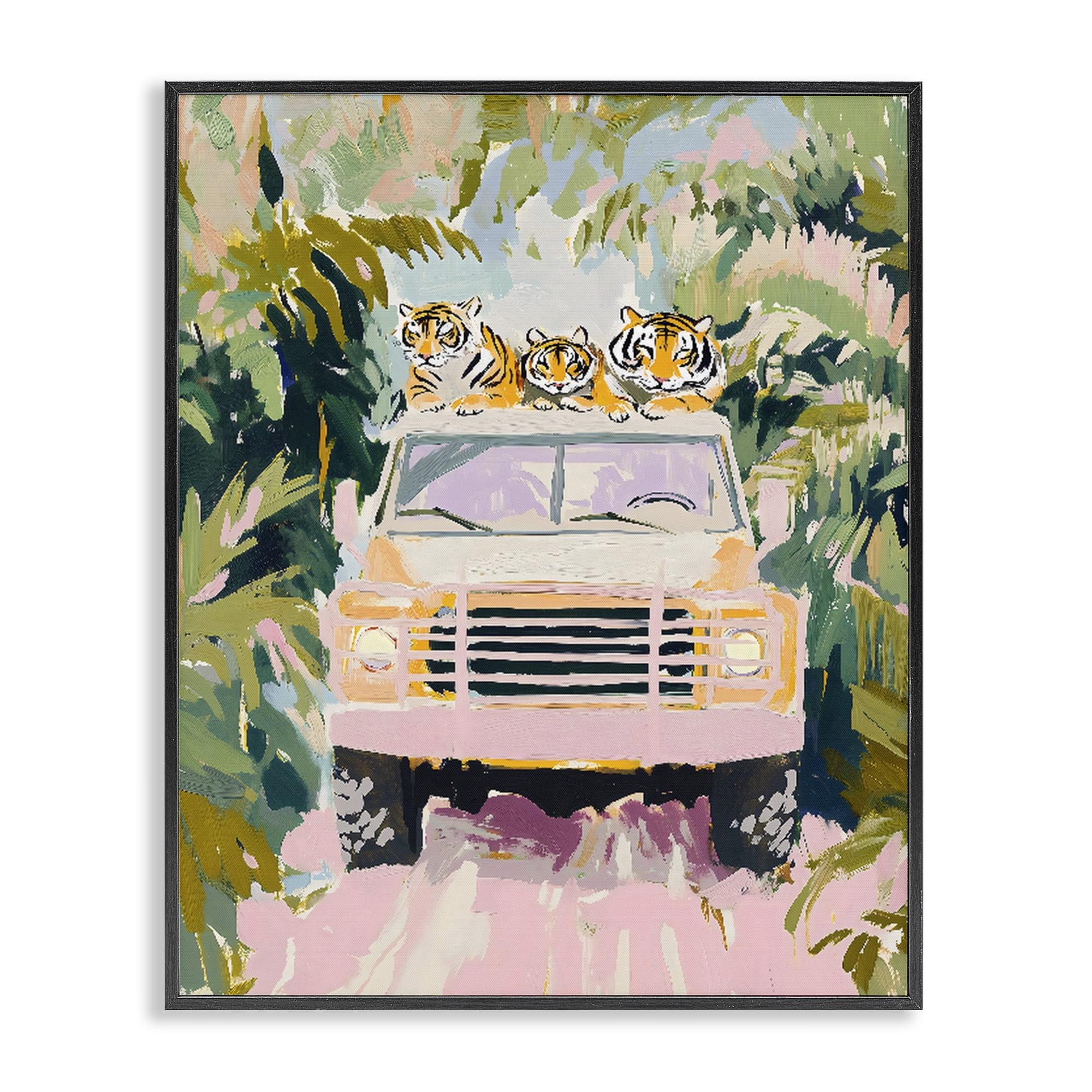 Stupell Industries Safari Trip Tiger Trio Black Framed Giclee Art, design by The Prints Vibe