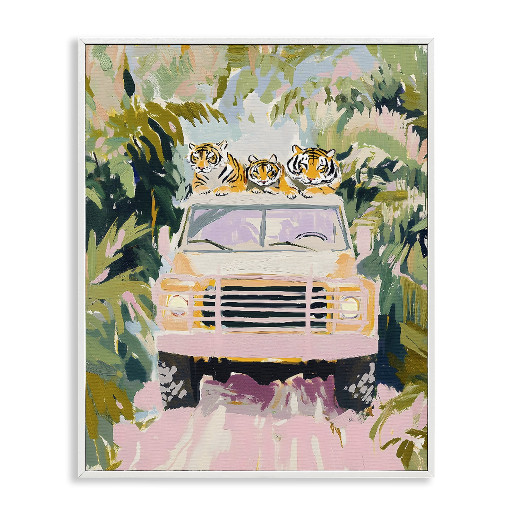 Stupell Industries Safari Trip Tiger Trio White Framed Giclee Art, design by The Prints Vibe