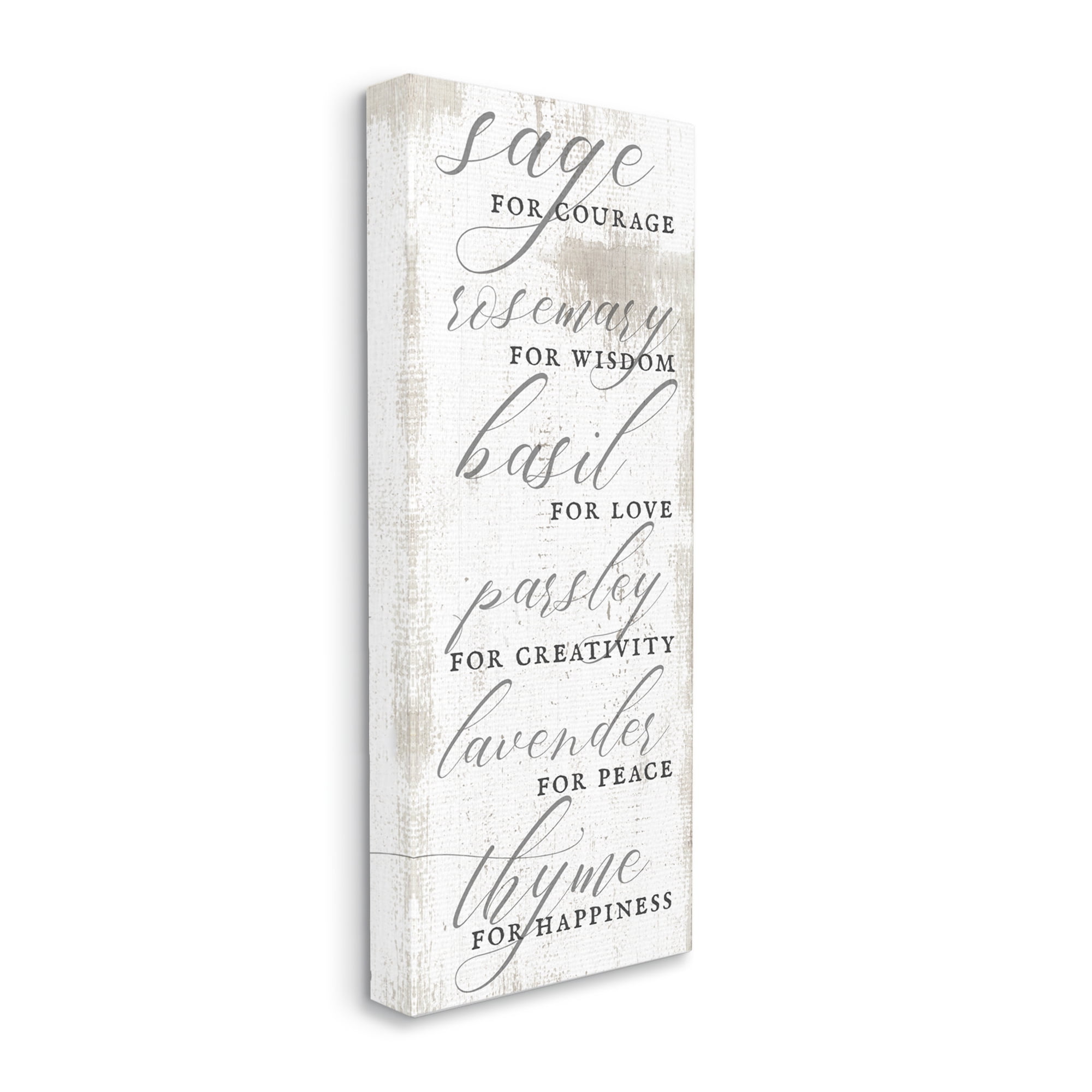 Stupell Industries Sage Basil Thyme Sentimental Phrases Farm Kitchen ,10 x 24,Designed by Daphne Polselli