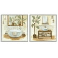 thumbnail image 1 of Stupell Industries Sage Green Bathroom Interiors Botanical & Floral Painting Gray Framed Art Print Wall Art, 17 x 17, Set of 2, 1 of 9