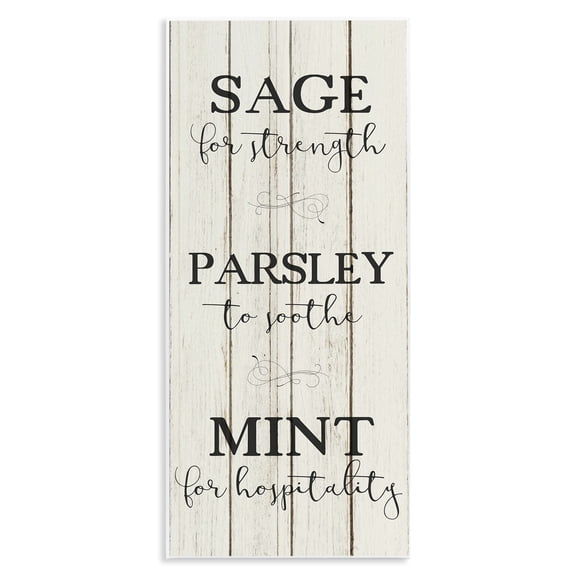 Stupell Industries Rustic Lodge Sage Herb Kitchen Dining Room Wood Textured Word Design Wall Plaque Art, 7 x 17, by Kim Allen