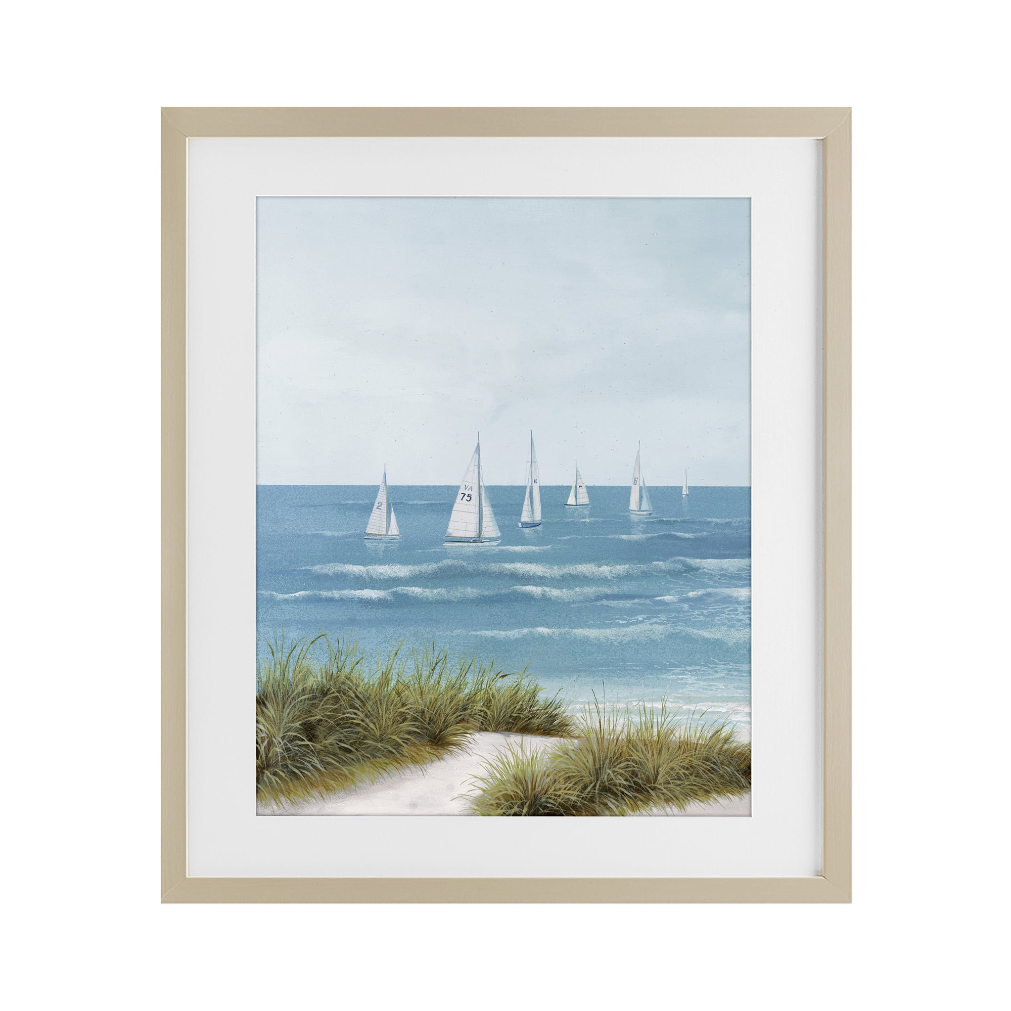 Stupell Industries Sail Away Beach Seascape Birch Framed Print Under Glass, design by Lorenzo Collective