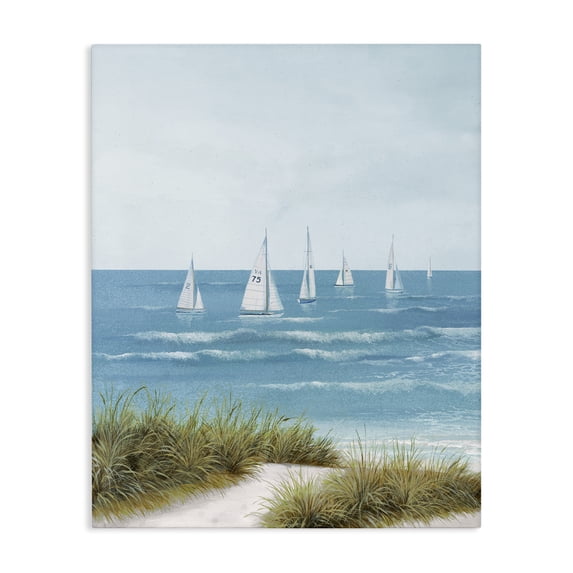 Stupell Industries Coastal Sail Away Beach Seascape Canvas Art, 24 x 30, by Lorenzo Collective