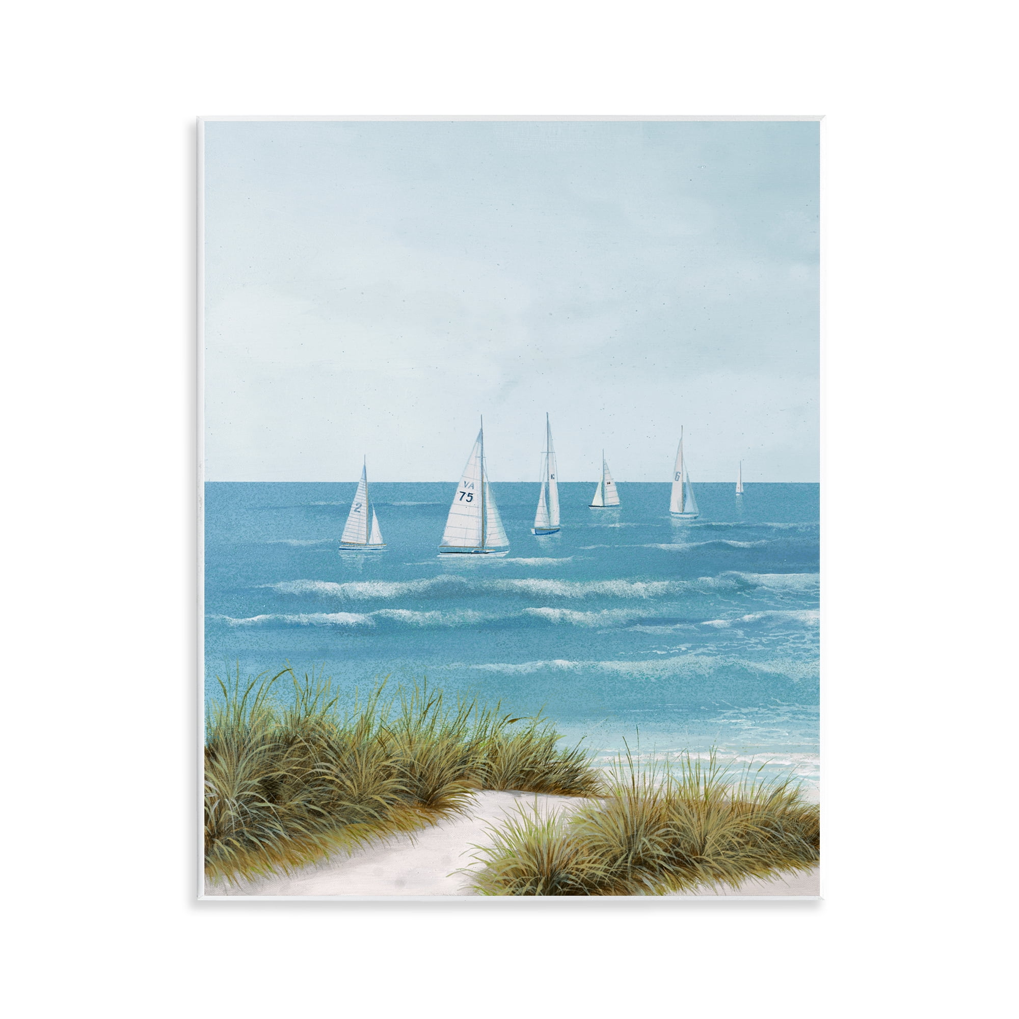 Stupell Industries Sail Away Beach Seascape Wall Plaque Art, design by Lorenzo Collective