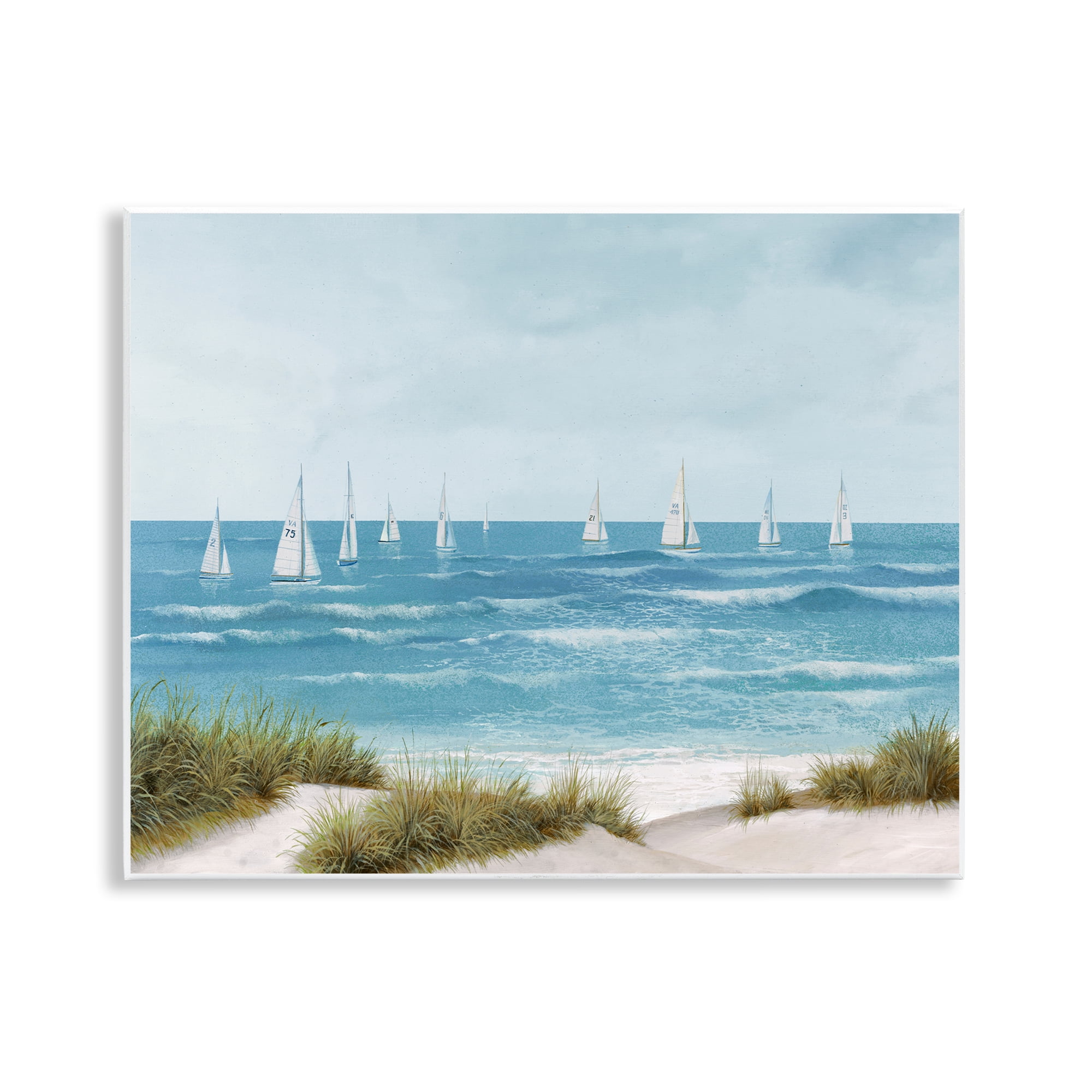 Stupell Industries Sail Away Seaside Boats Wall Plaque Art, design by Lorenzo Collective