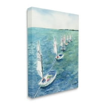 Stupell Industries Sail Boats Floating in a Row Coastal Landscape Canvas Wall Art, 36 x 48, Design by Melissa Hyatt LLC