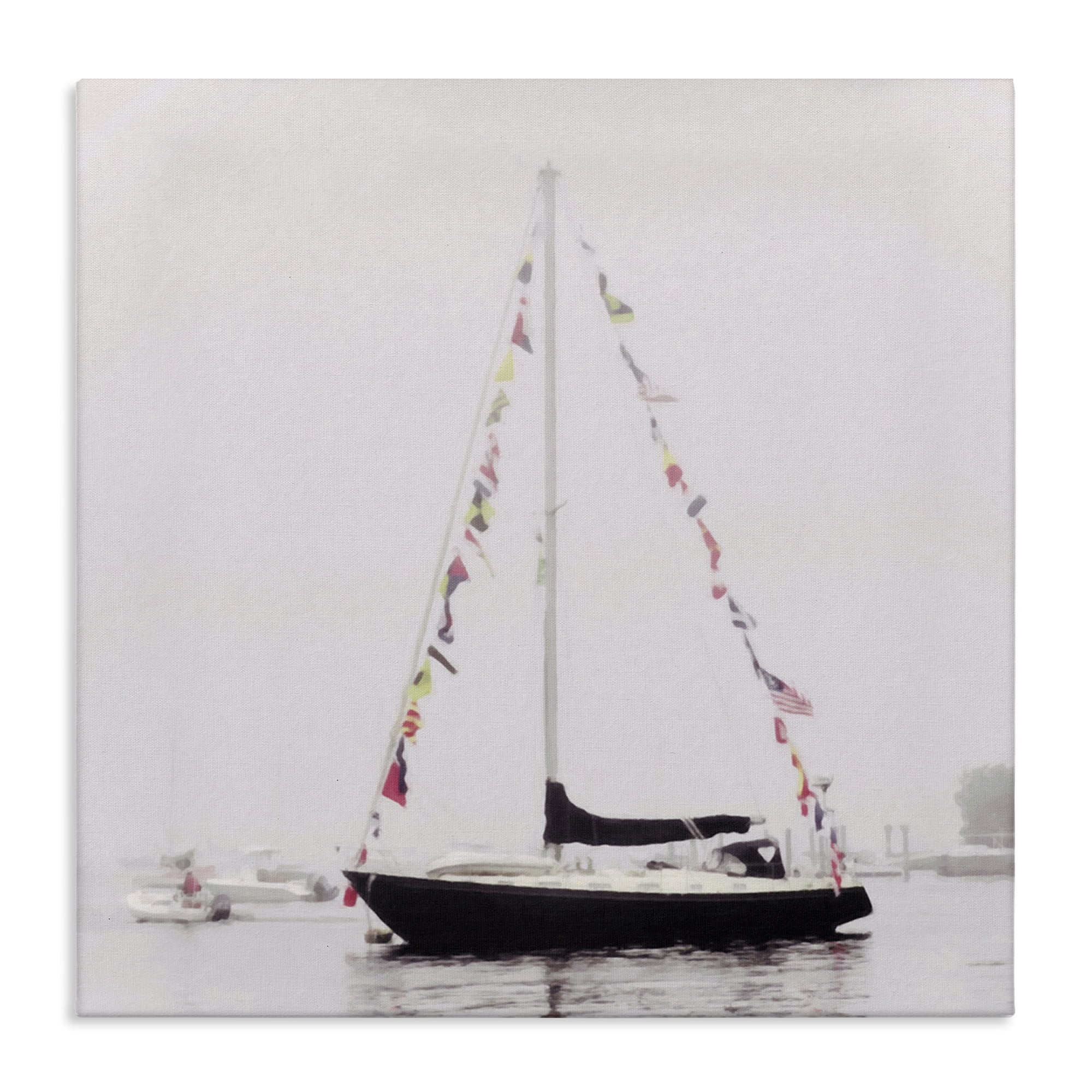 Stupell Industries Sail Flags in Harbor Nautical & Beach Photography Wrapped Canvas Art Print Wall Art, 24 x 24