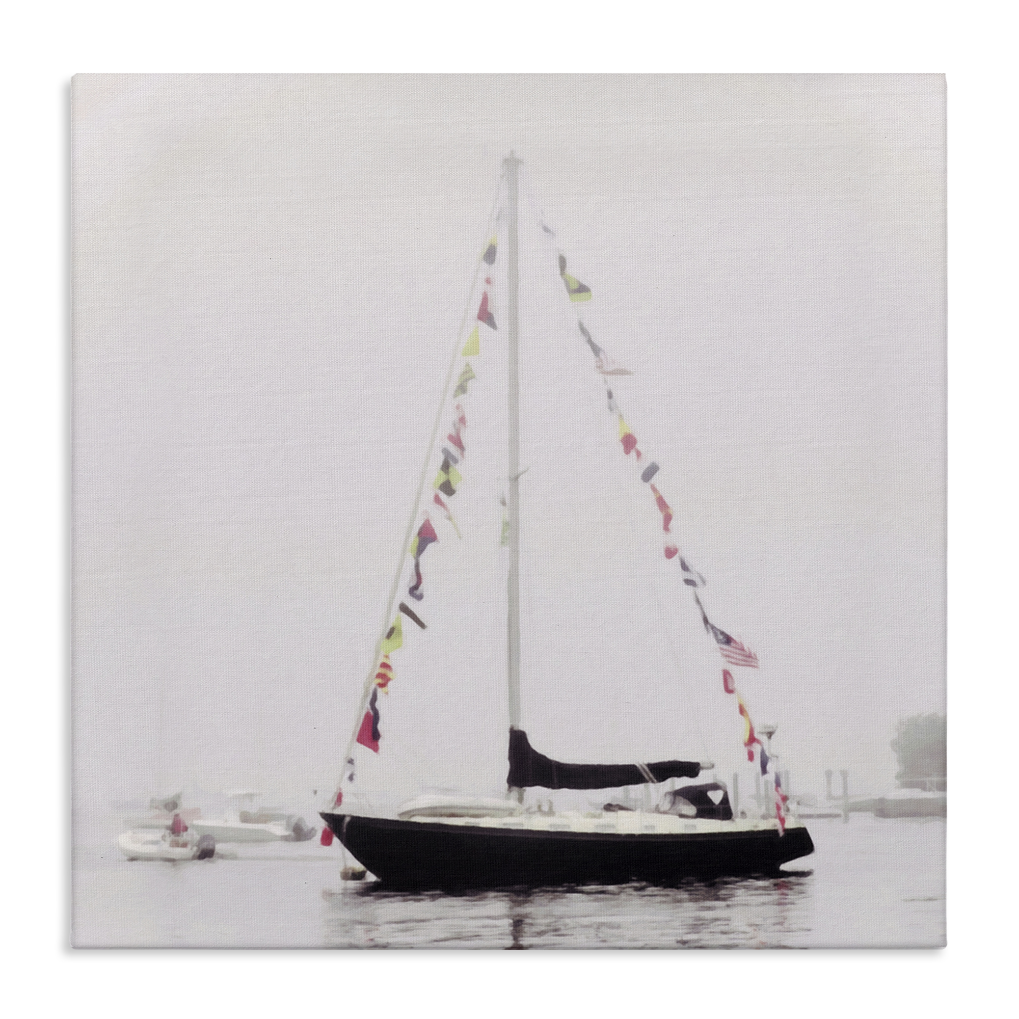 Stupell Industries Sail Flags in Harbor Nautical & Beach Photography Wrapped Canvas Art Print Wall Art, 36 x 36