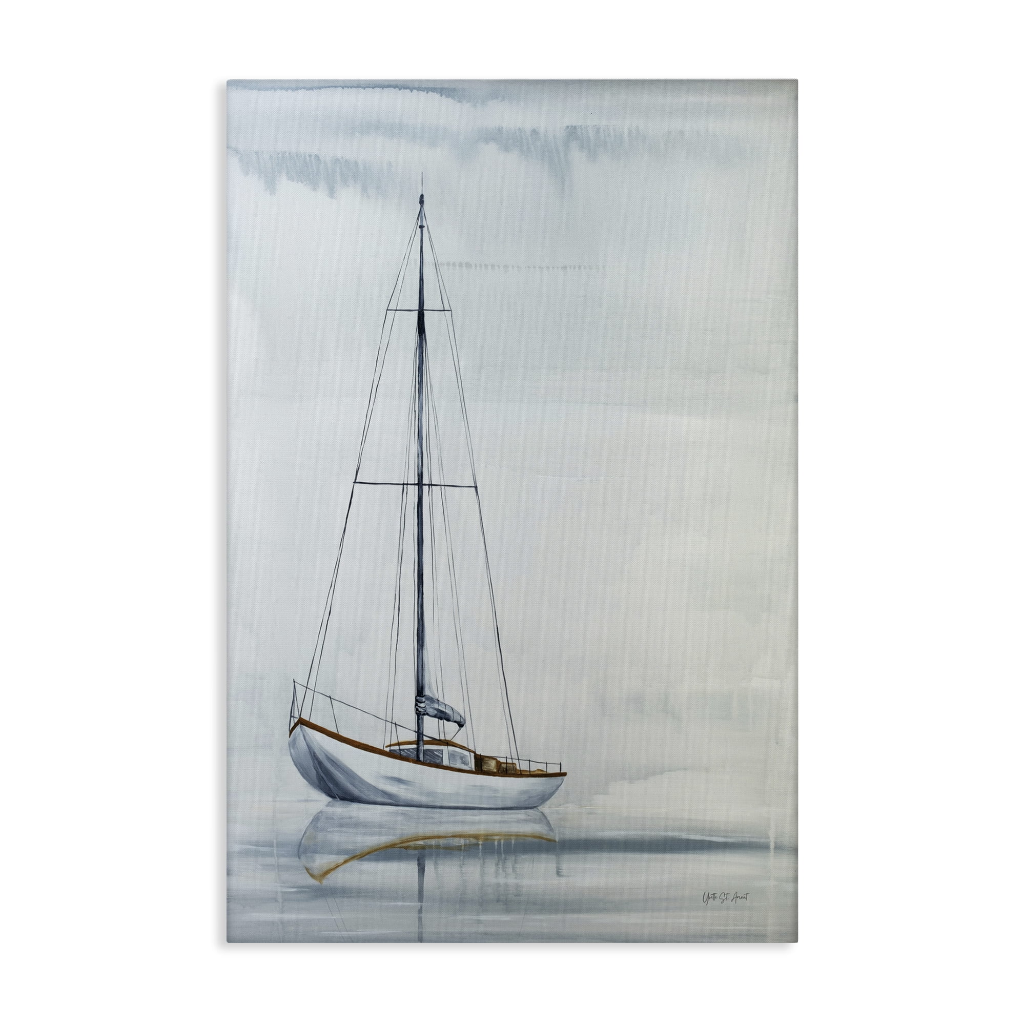 Stupell Industries Sail The Horizon Transportation Painting Gallery Wrapped Canvas Art Print Wall Art, 16 x 24