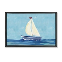Stupell Industries Sail The Sea Transportation Painting Black Floater Framed Canvas Art Print Wall Art, 25 x 17
