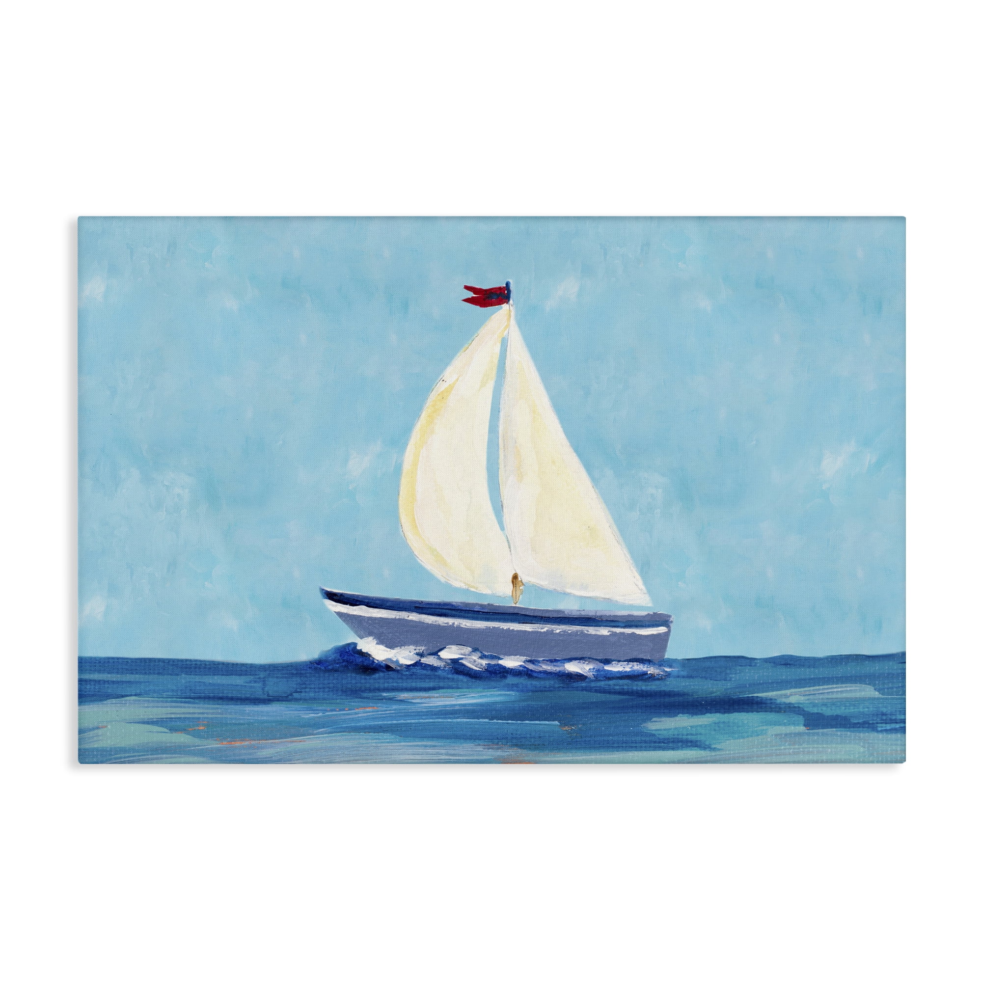 Stupell Industries Sail The Sea Transportation Painting Gallery Wrapped Canvas Art Print Wall Art, 36 x 24