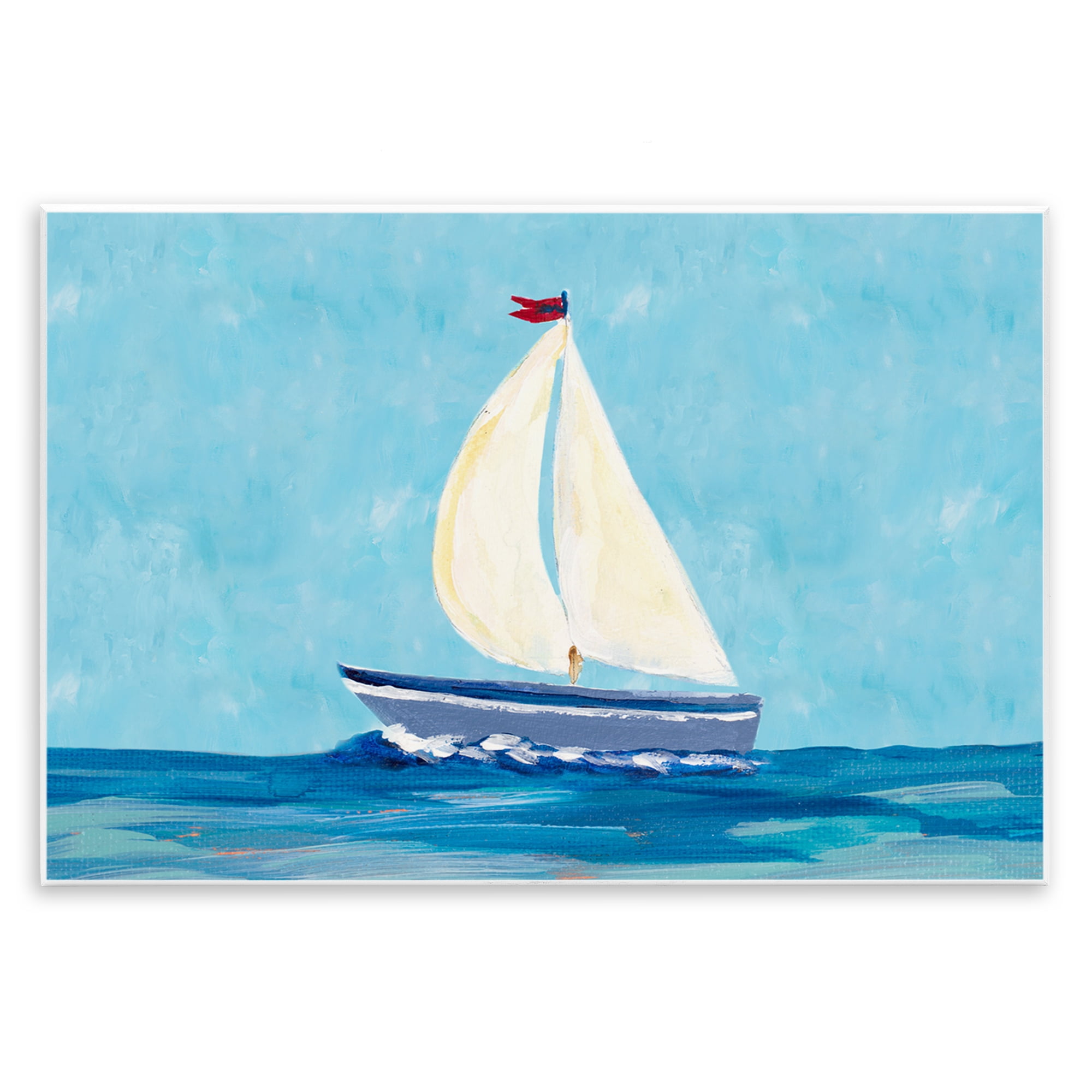 Stupell Industries Sail The Sea Transportation Painting Unframed Art Print Wall Art, 15 x 10