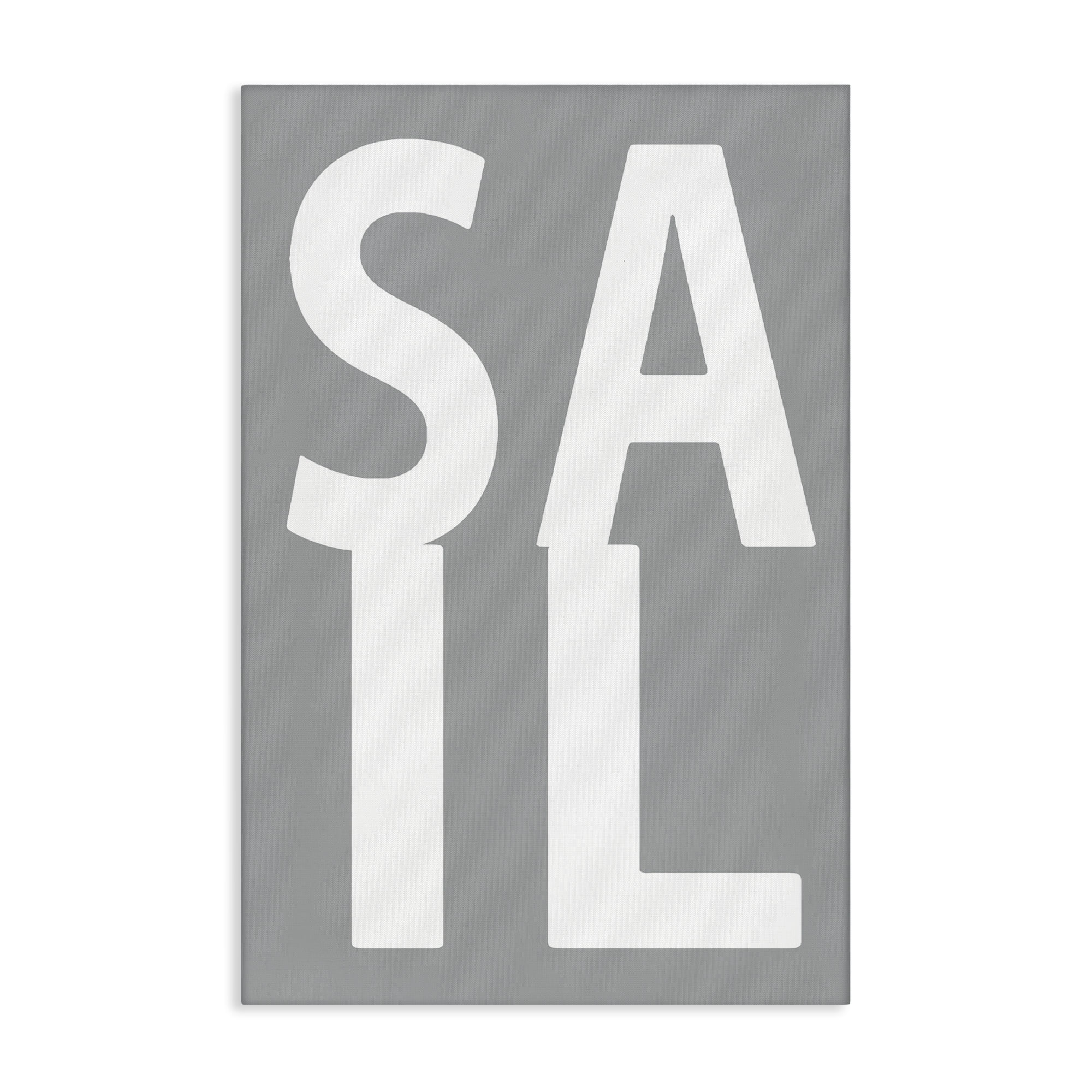 Stupell Industries Sail Word on Grey Typography Painting Gallery Wrapped Canvas Art Print Wall Art, 16 x 24