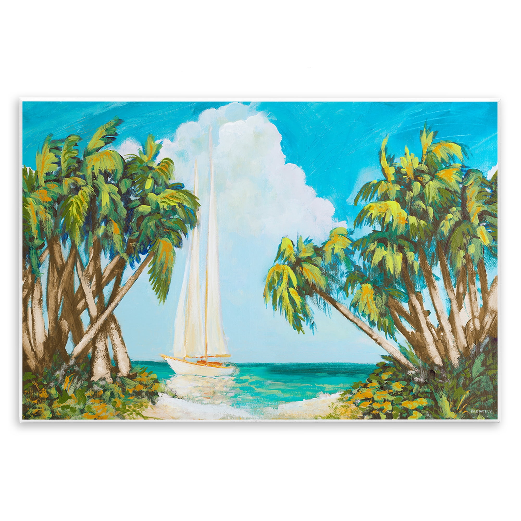 Stupell Industries Sailboat Among Palms Wall Plaque Art, design by Dan Meneely
