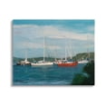 thumbnail image 1 of Stupell Industries Sailboat Fleet Afloat Ocean Water Distant Hills Painting Gallery Wrapped Canvas Print Wall Art, Design by Stephen Calcasola, 1 of 7