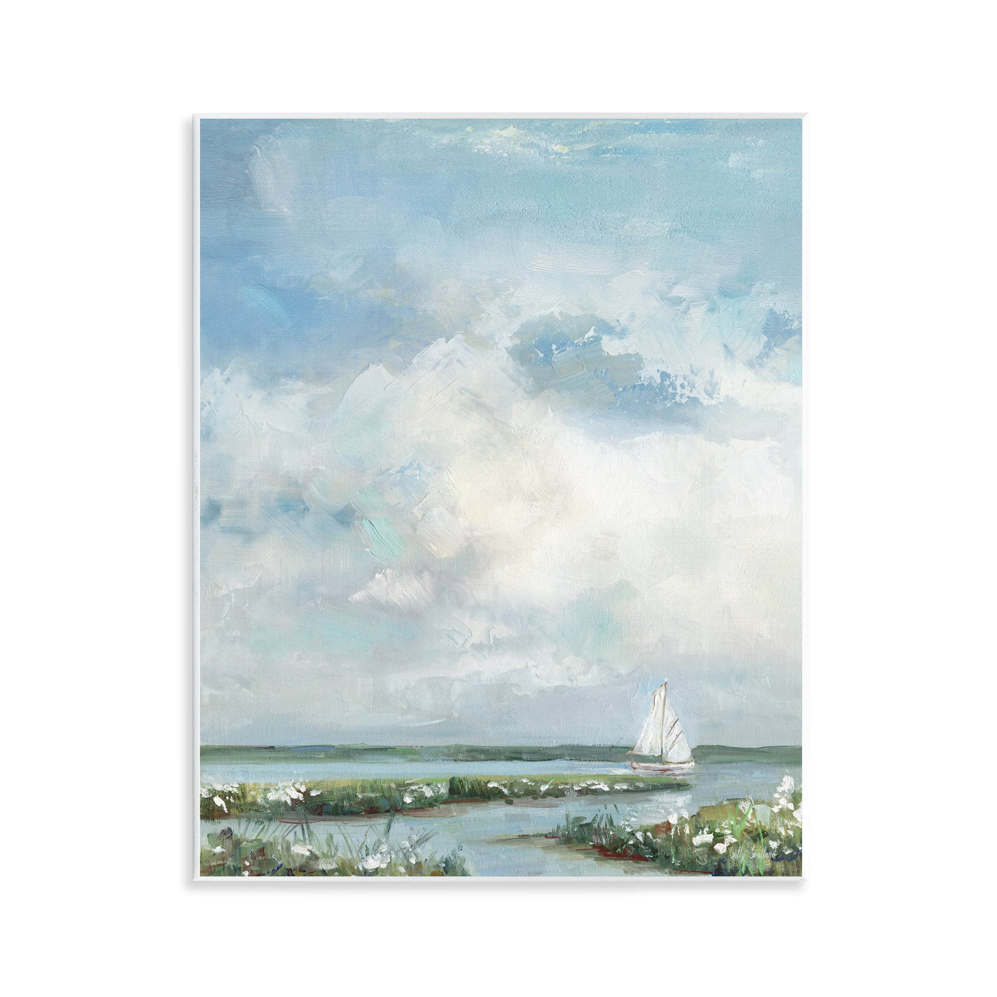 Stupell Industries Sailboat On Summer Marsh Wall Plaque Art, design by Sally Swatland