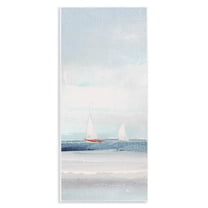 Stupell Industries Sailboat Pair Floating Nautical & Beach Painting Unframed Art Print Wall Art, 7 x 17
