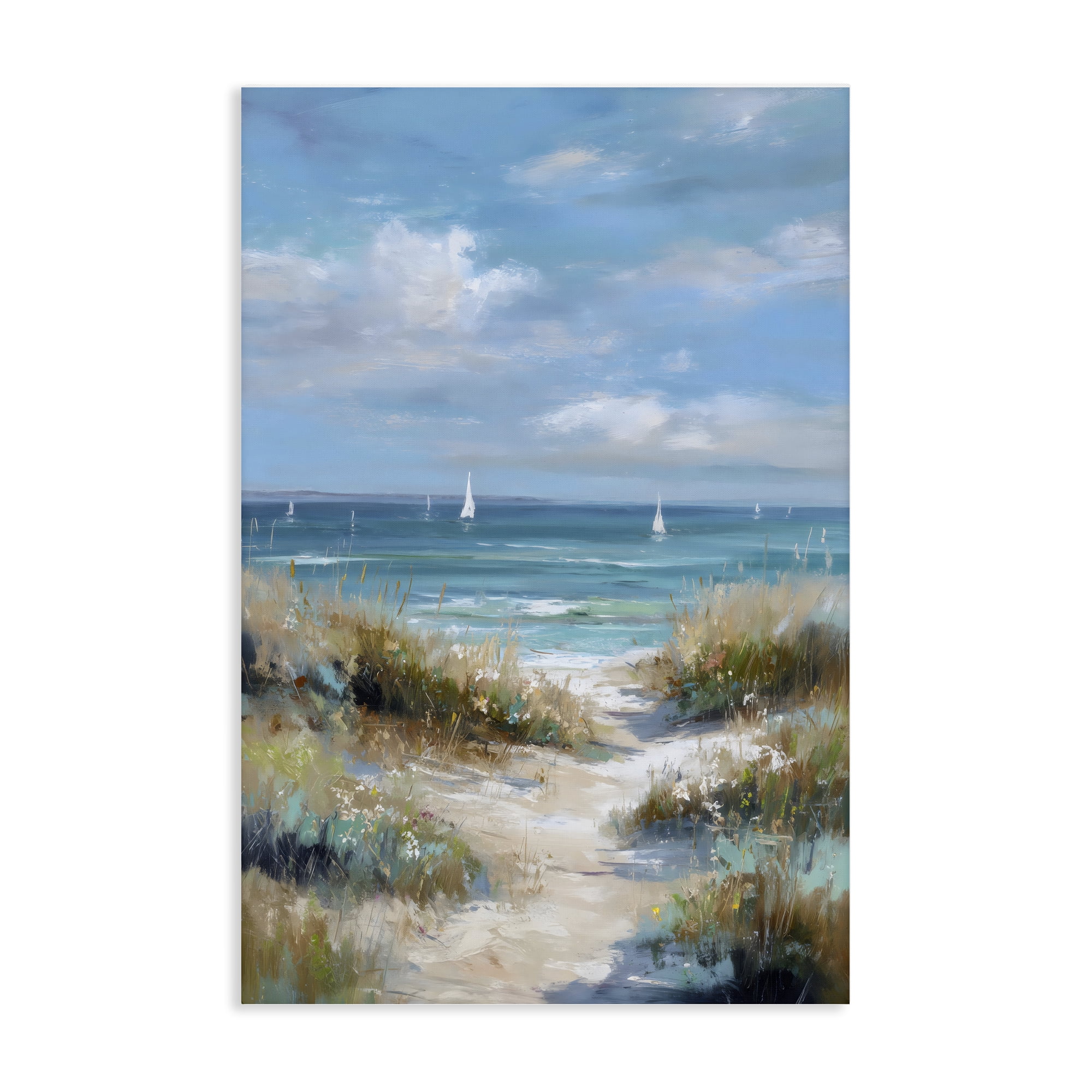 Stupell Industries Sailboat Path Impression Canvas Wall Art, design by Petal Prints Design