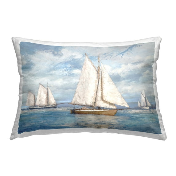 Stupell Industries Sailboat Trio Impression Decorative Printed Throw Pillow Design by Amber Sterling.