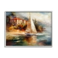 thumbnail image 1 of Stupell Industries Sailboat by Town Shore Transportation Painting Gray Framed Art Print Wall Art, 20 x 16, 1 of 9