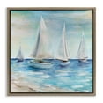 thumbnail image 1 of Stupell Industries Sailboats Floating Peacefully Nature Painting Brown Floater Framed Canvas Art Print Wall Art, 18 x 18, 1 of 9