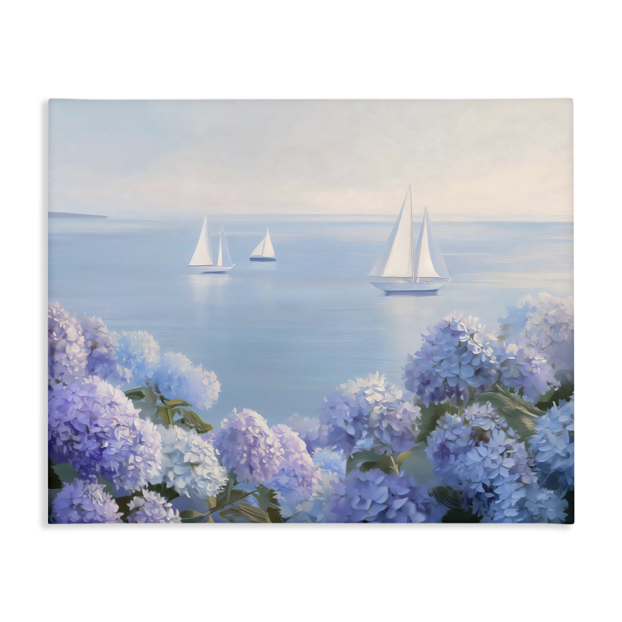 Stupell Industries Sailboats & Hydrangeas at Sea Canvas Wall Art, design by LSR Design Studio