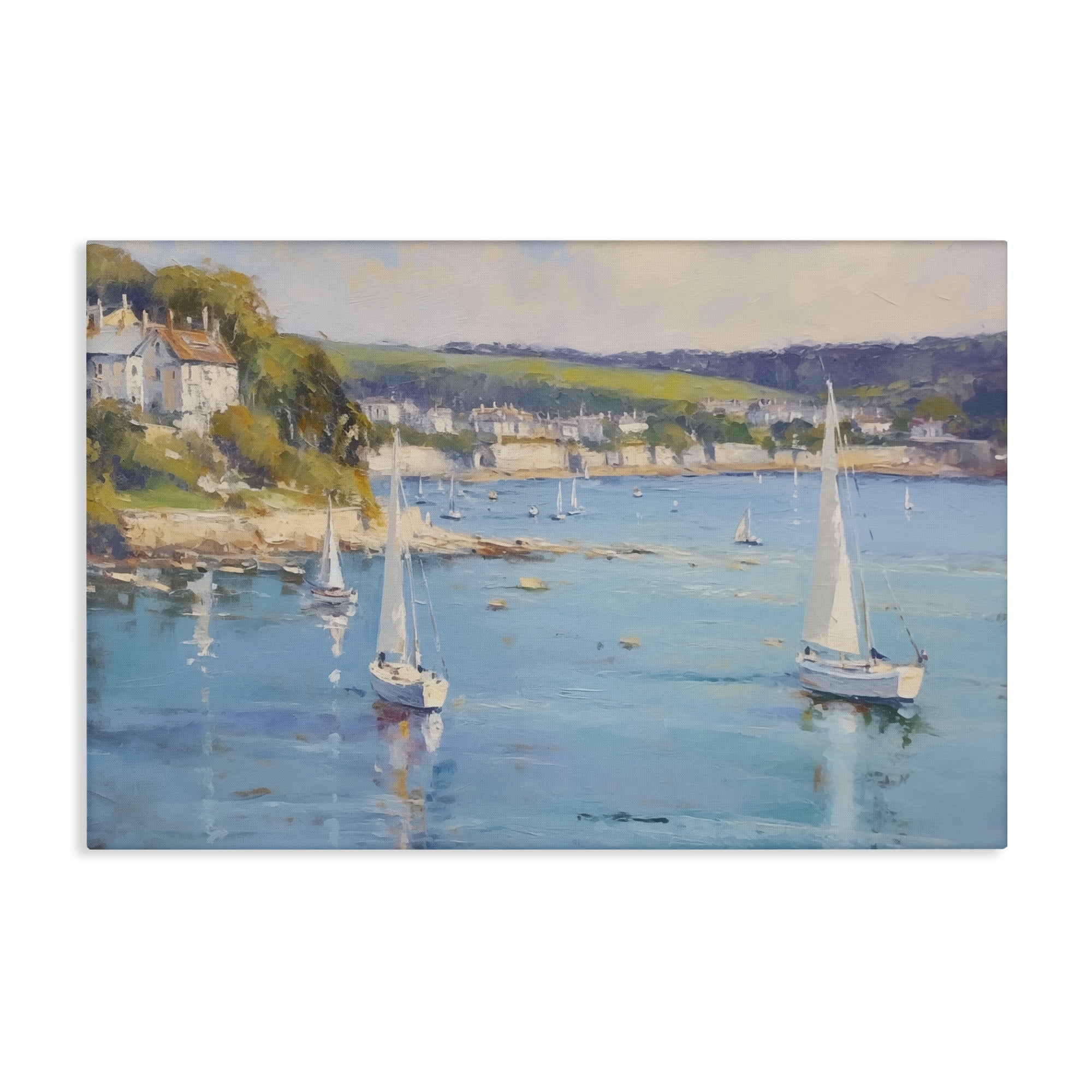Stupell Industries Sailboats Of The Shore Nautical & Beach Painting Wrapped Canvas Art Print Wall Art, 24 x 16