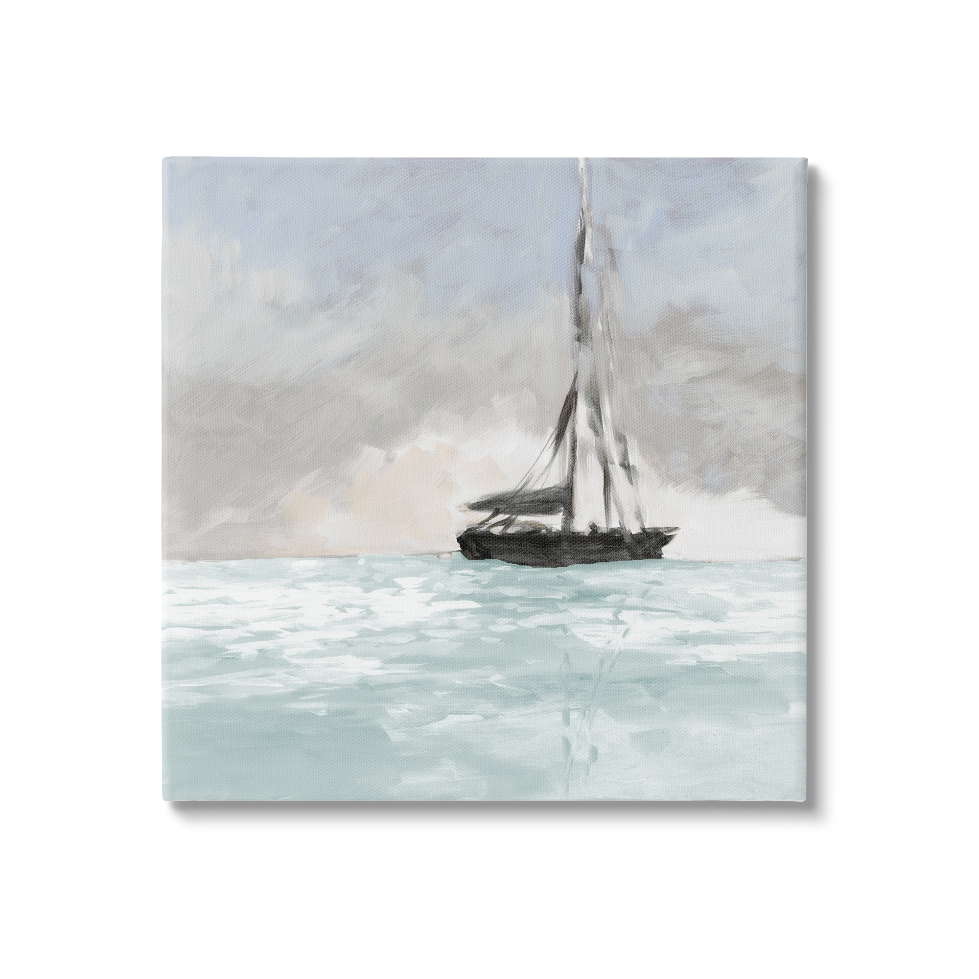 Stupell Industries Sailing Boat Navigating Gloomy Skies Icy Seas Outdoors,24 x 24, Design by Jane Slivka
