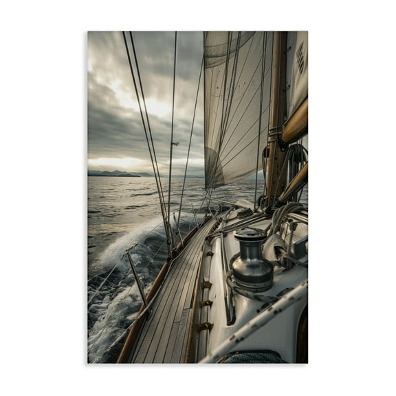 Stupell Industries Sailing Boat Wake Waves Transportation Photography Wrapped Canvas Art Print Wall Art, 20 x 30