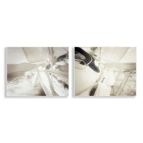 Stupell Industries Sailing Clear Summer Day Nautical & Beach Photography Unframed Art Print Wall Art, 14 x 11, Set of 2