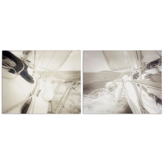 Stupell Industries Sailing Clear Summer Day Nautical & Beach Photography Wrapped Canvas Art Print Wall Art, 20 x 16, Set of 2