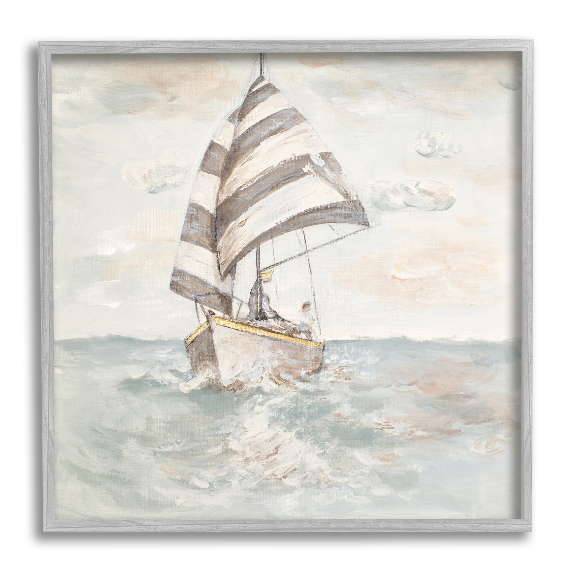 Stupell Industries Sailing Fishing Boat High Tide Open Sea,17 x 17, Design by Patricia Pinto