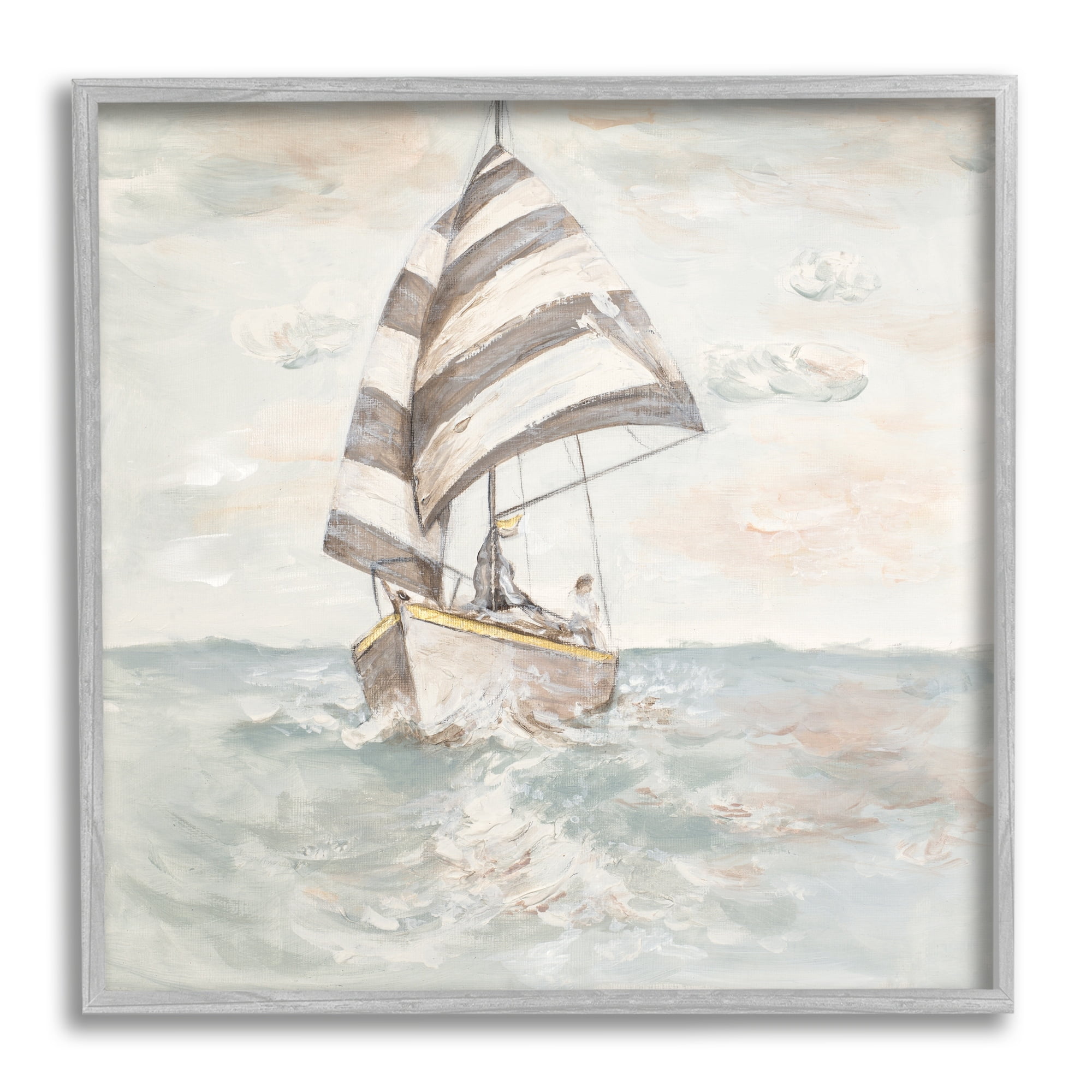 Stupell Industries Sailing Fishing Boat High Tide Open Sea,24 x 24, Design by Patricia Pinto