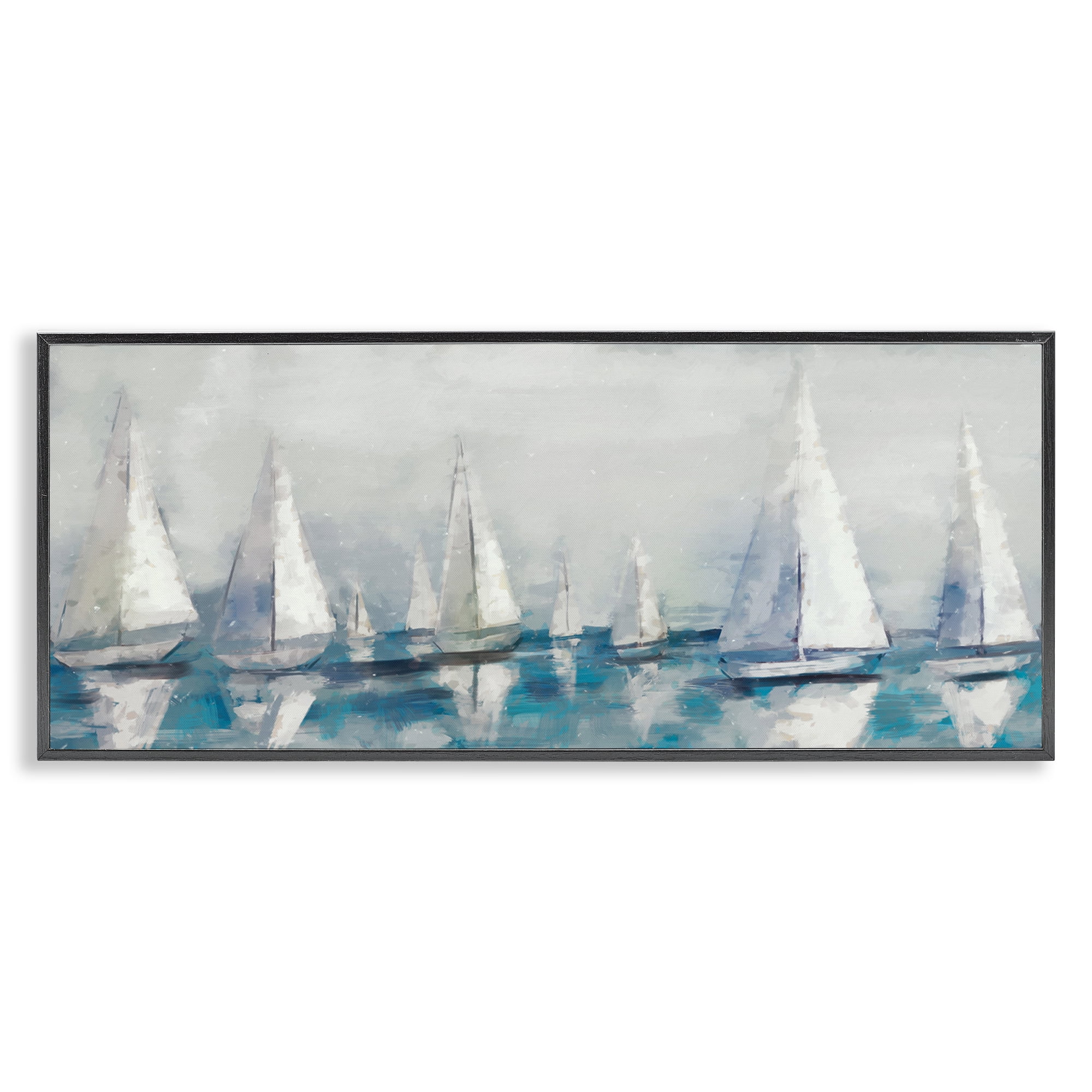 Stupell Industries Sailing Fleet Boats Transportation Painting Black