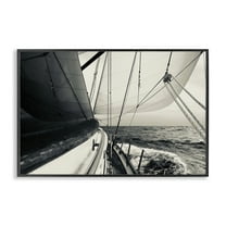 Stupell Industries Sailing The Sea View Transportation Photography Black Framed Art Print Wall Art, 18 x 12