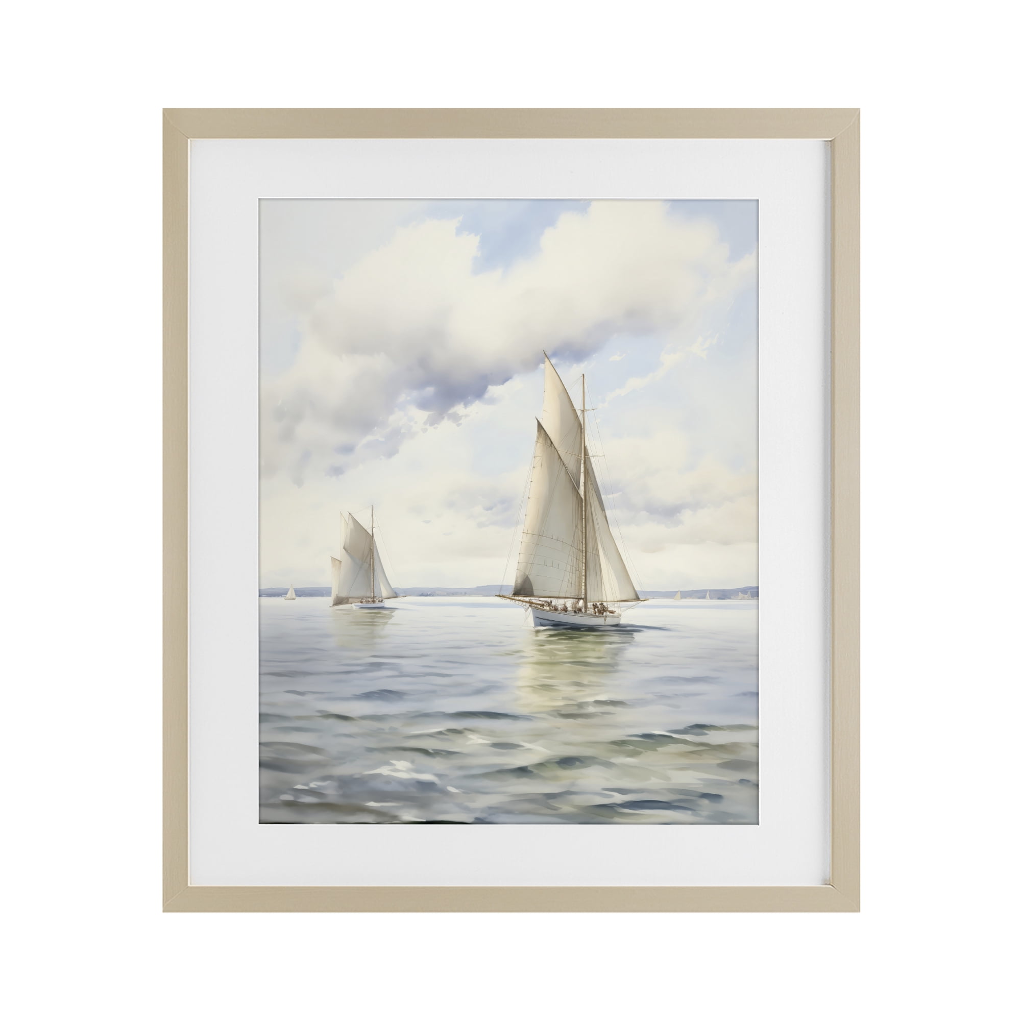 Stupell Industries Sailing Toward a Tranquil Horizon Birch Framed Print Under Glass, design by LSR Design Studio