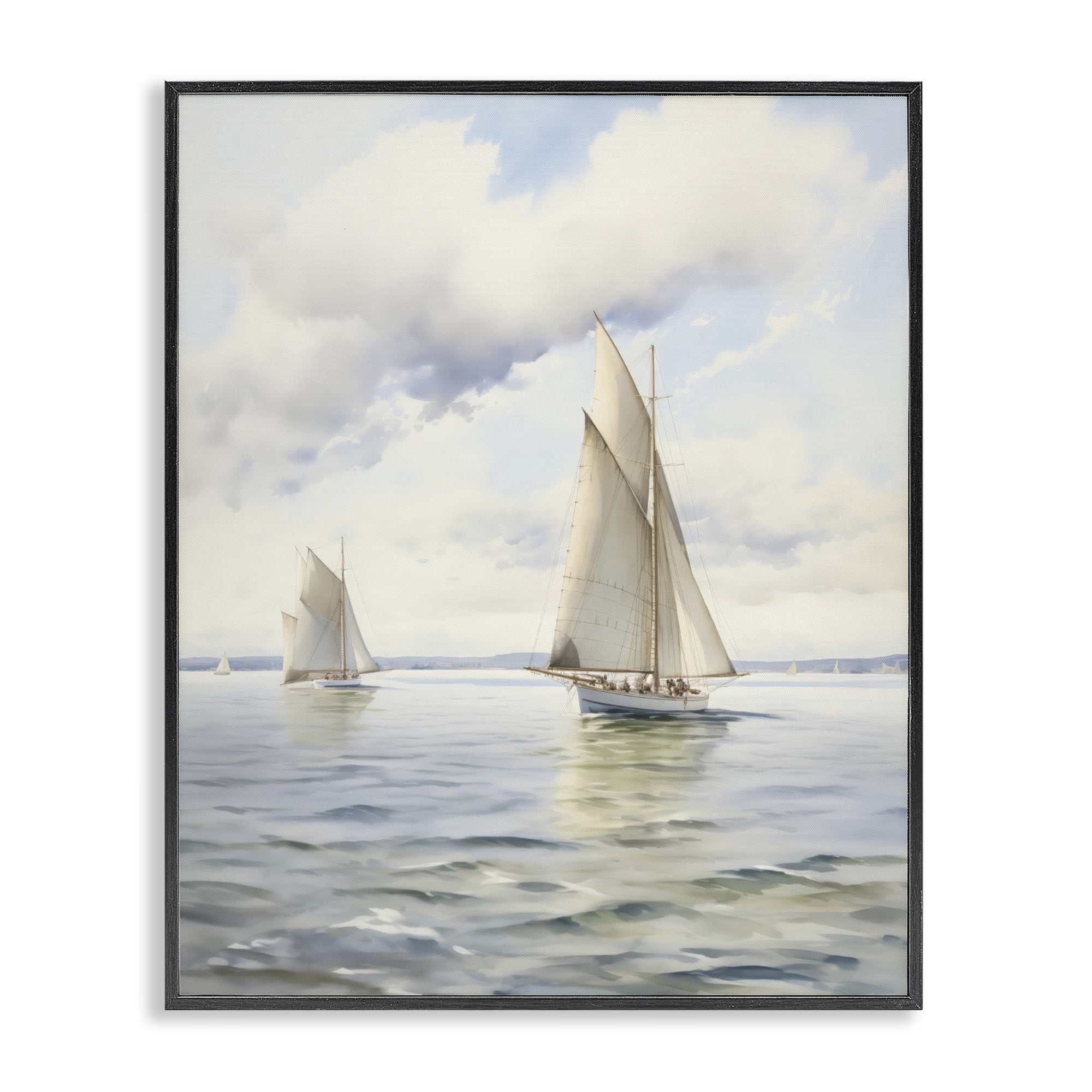 Stupell Industries Sailing Toward a Tranquil Horizon Black Framed Giclee Art, design by LSR Design Studio