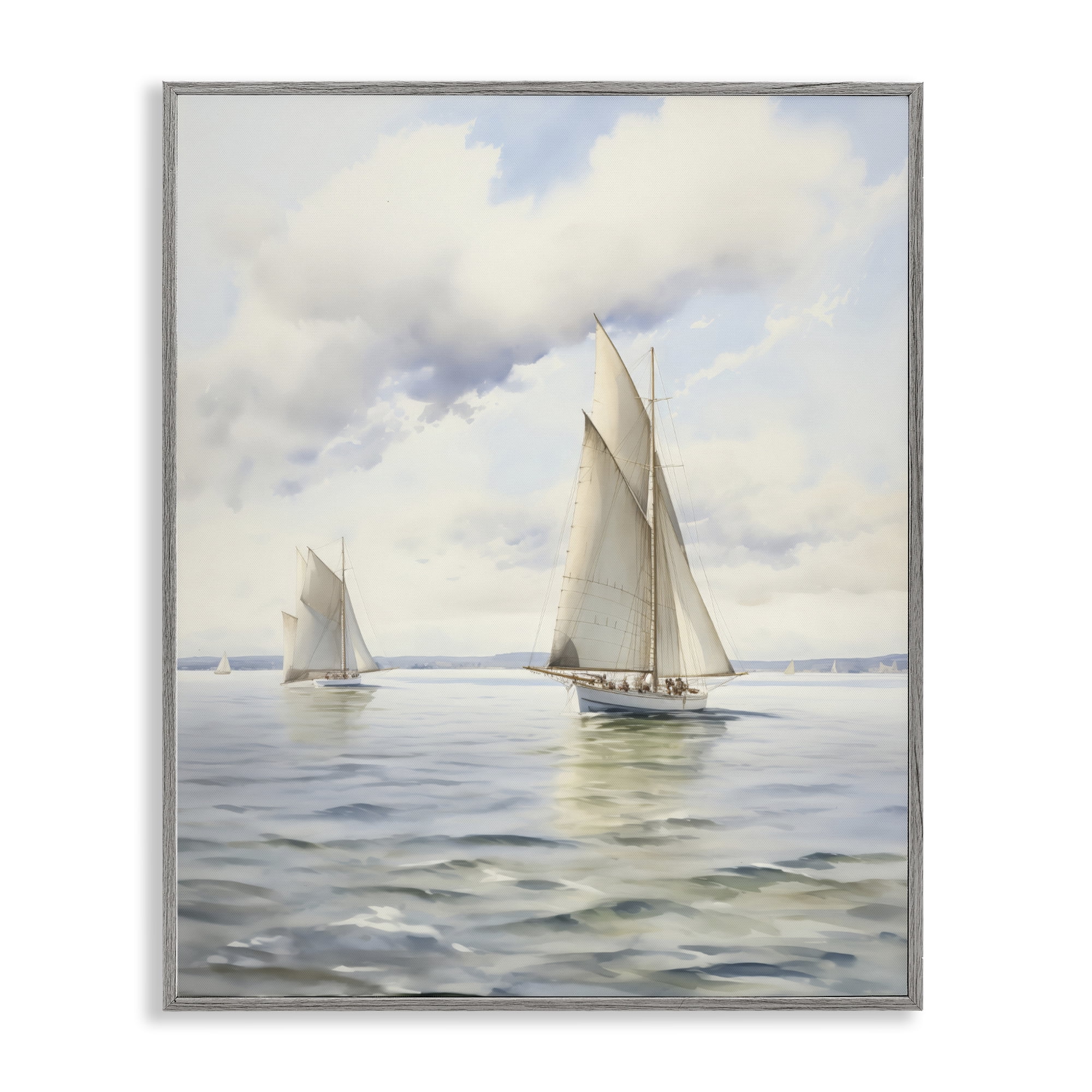 Stupell Industries Sailing Toward a Tranquil Horizon Gray Framed Giclee Art, design by LSR Design Studio