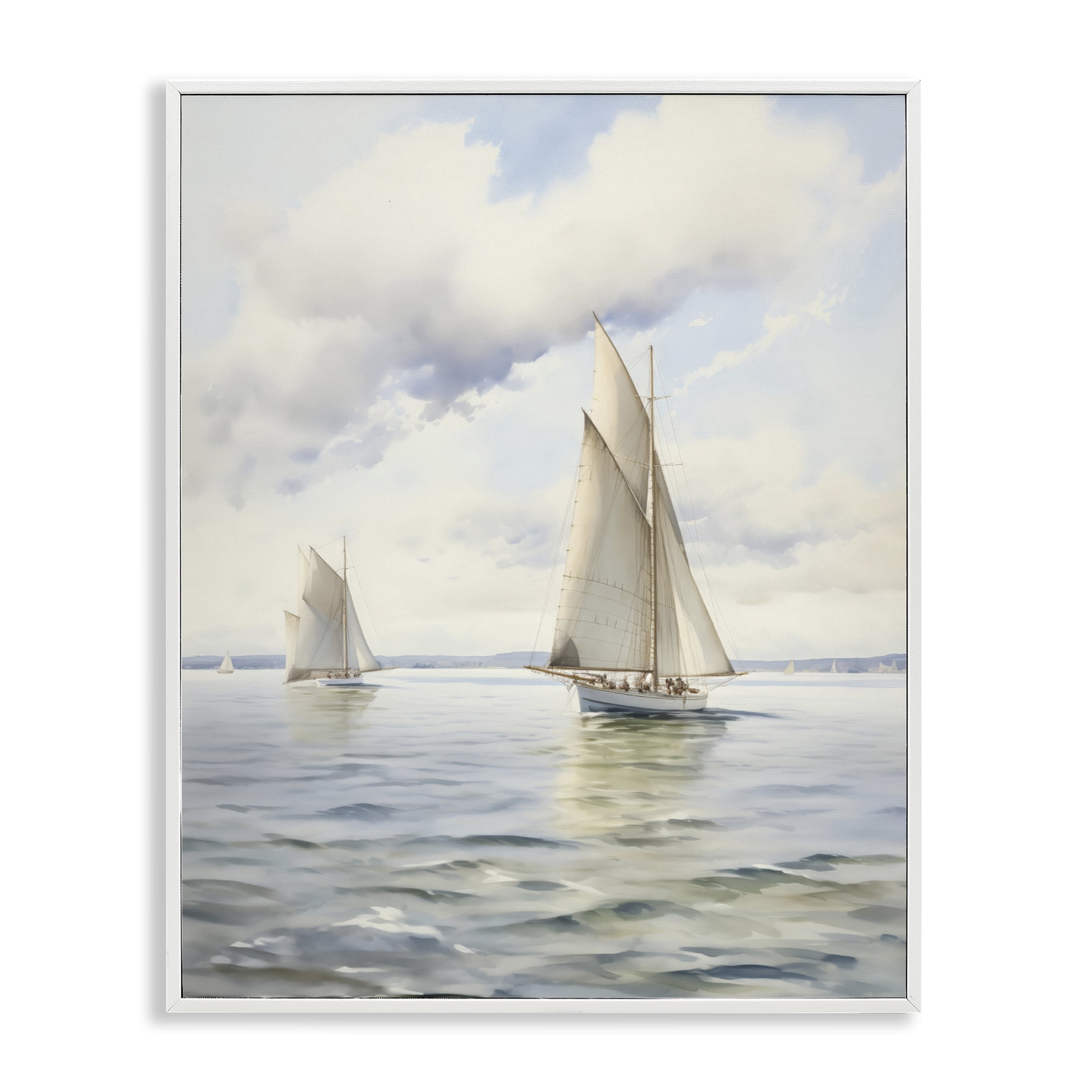 Stupell Industries Sailing Toward a Tranquil Horizon White Framed Giclee Art, design by LSR Design Studio