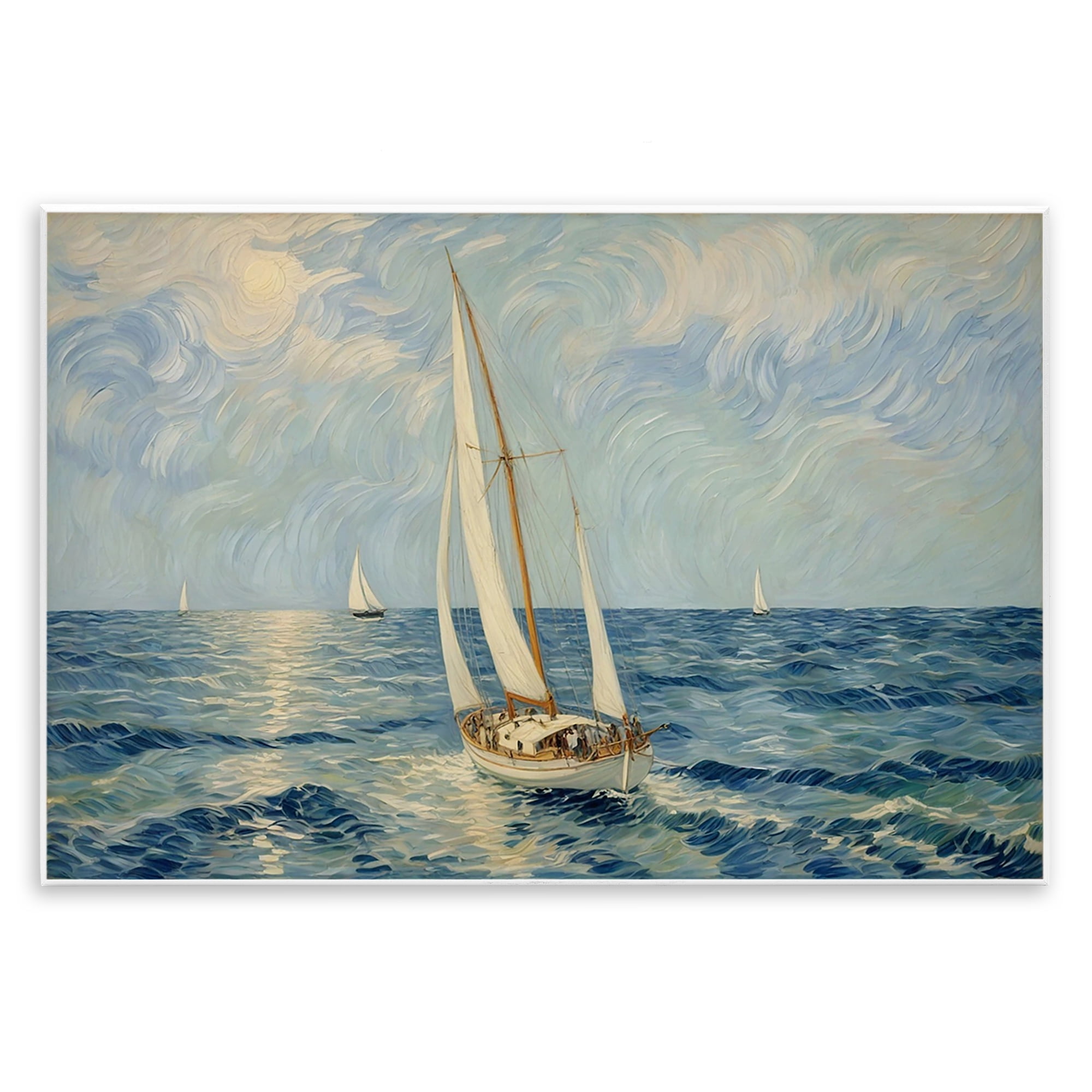 Stupell Industries Sailing Yacht on Blue Sea Wall Plaque Art, design by Angie Hawke