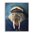 thumbnail image 1 of Stupell Industries Sailor Captain Walrus Animals Painting Gray Framed Art Print Wall Art, 11 x 14, 1 of 8