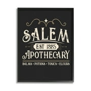 Stupell Industries Salem Apothecary Vintage Sign Graphic Art Black Framed Art Print Wall Art, Design by Angela Nickeas