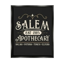 Stupell Industries Salem Apothecary Vintage Sign Graphic Art Jet Black Floating Framed Canvas Print Wall Art, Design by Angela Nickeas
