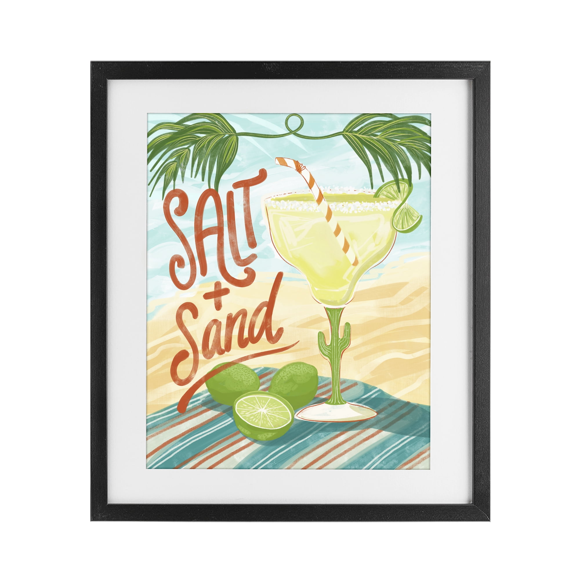 Stupell Industries Salt & Sand Margarita Black Framed Print Under Glass, design by Connie Summers