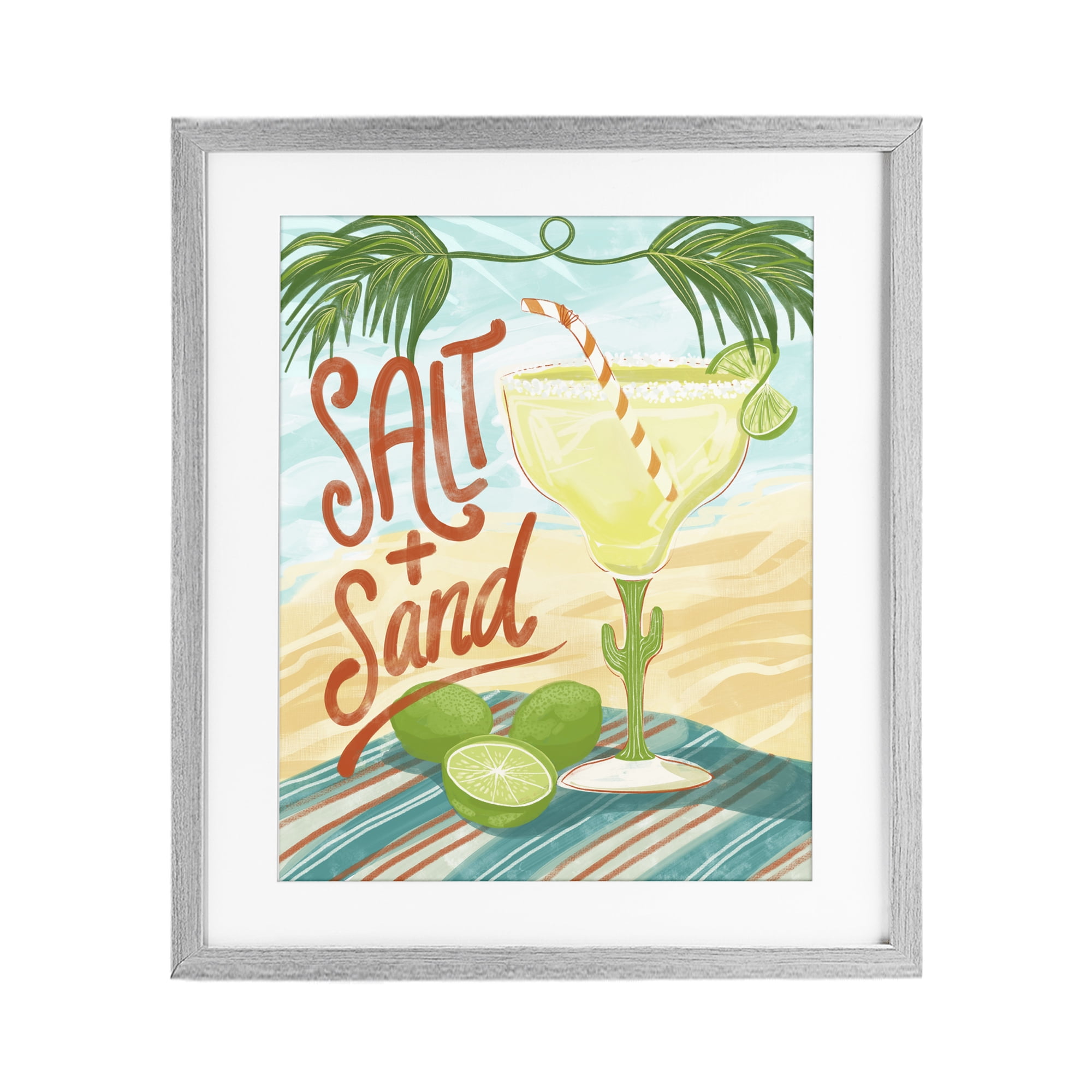 Stupell Industries Salt & Sand Margarita Gray Framed Print Under Glass, design by Connie Summers