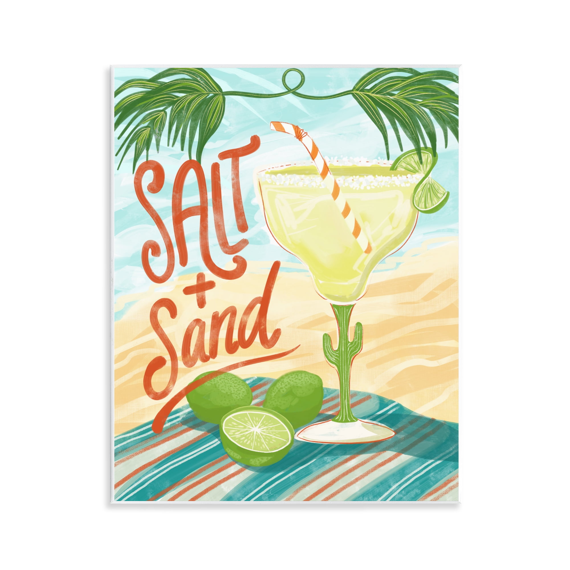 Stupell Industries Salt & Sand Margarita Wall Plaque Art, design by Connie Summers